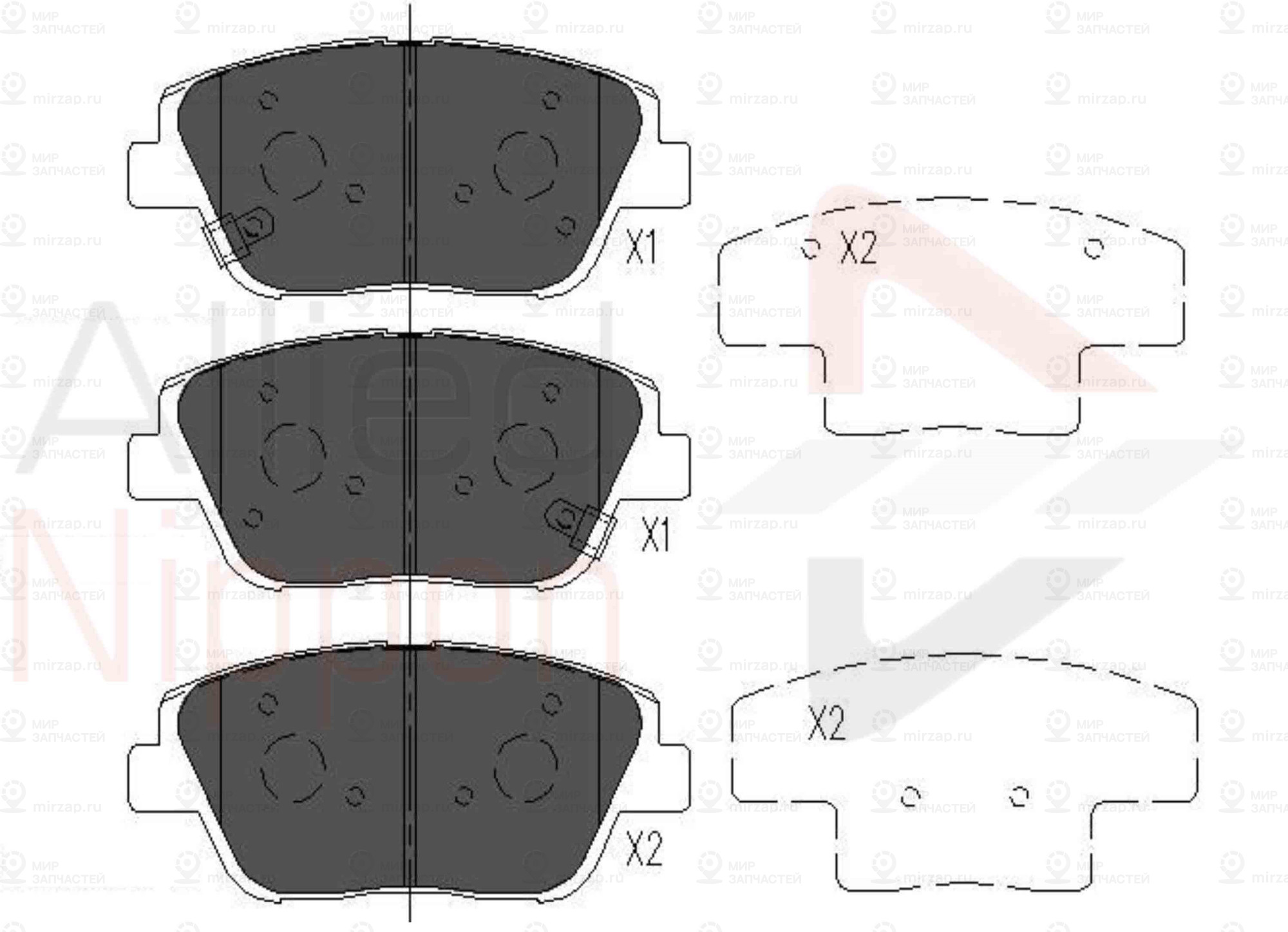 Колодки Тормозные Hyundai/Kia Sonata/Optima Fr 06- ALLIED NIPPON ADB36080