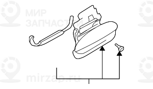 Ручка привода замка двери П Наруж GRUNDIERT
 BMW 51228245466