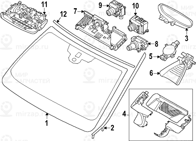 Frontscheibe Grьn Regensensor
 BMW 51317350595