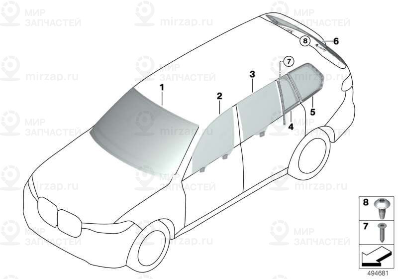 Лоб.стекло Зелен.kafas/Hud Датчик Дождя
 BMW 51317440781