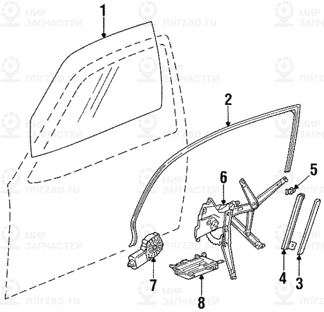 Стекло двери Gruen П Пд
 BMW 51328189610