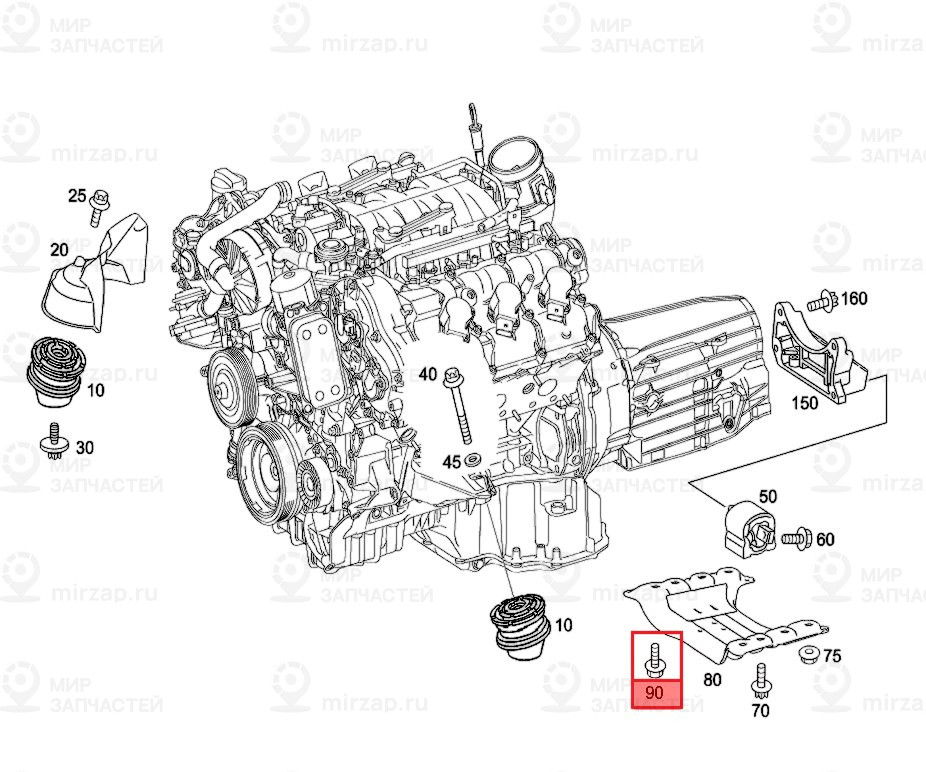 Запчасть Mercedes-Benz A0009904800
