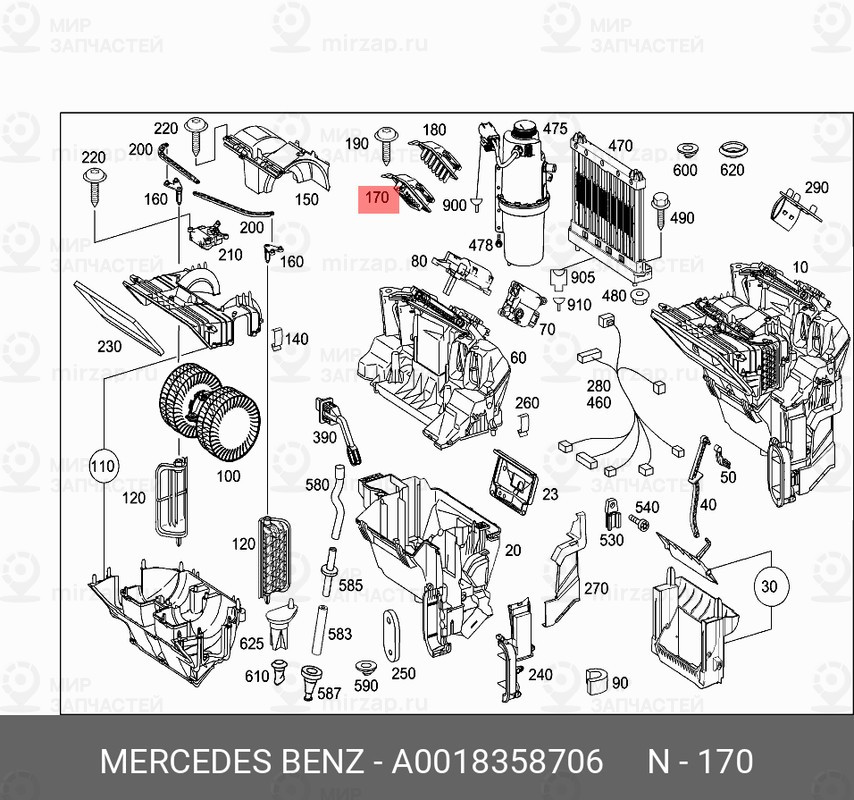 Запчасть Mercedes-Benz A0018358706