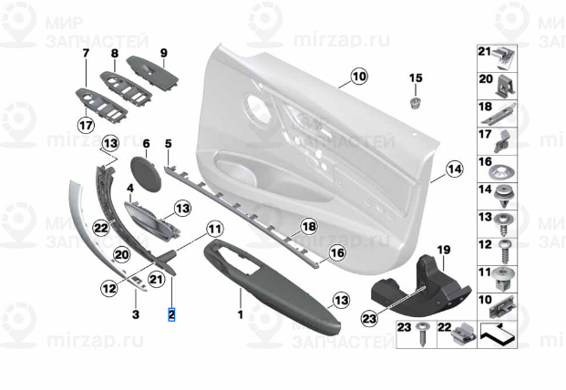 Держатель ручки П SCHWARZ
 BMW 51417279312