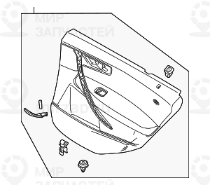 Обшивка двери кожа Л Зд SANDBEIGE
 BMW 51423453885