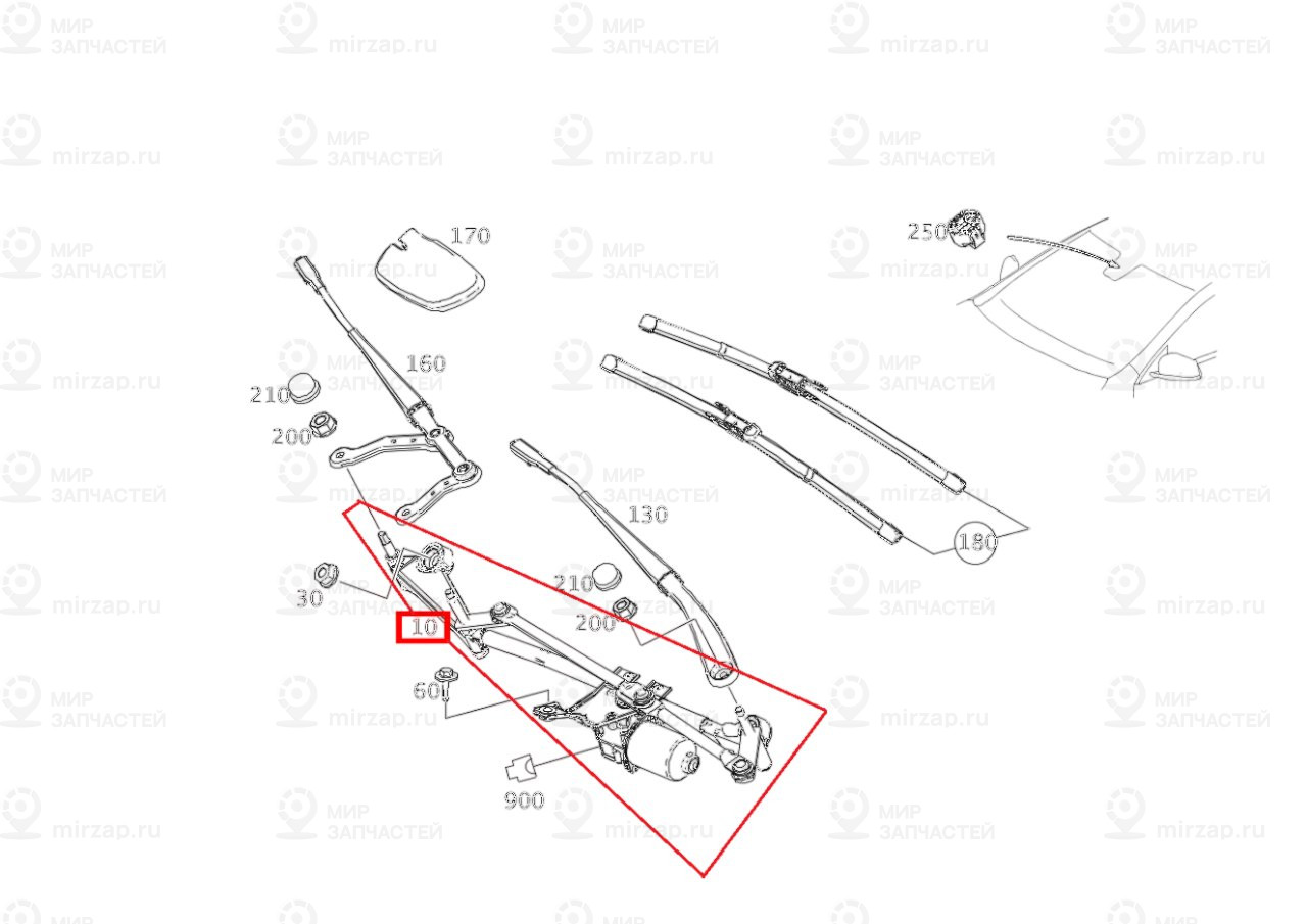 Стеклоочиститель
 Mercedes-Benz A1768200040