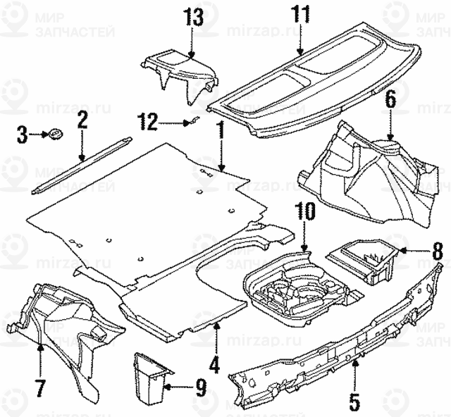 полка за задним сиденьем SANDGRAU
 BMW 51468189223