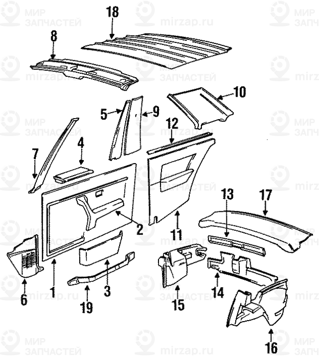Накладка стойки облицовки задней части
 BMW 51471904968