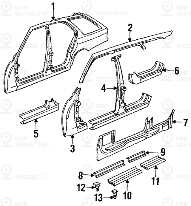Накладка молдинга порога Пд SCHWARZ
 BMW 51471944397