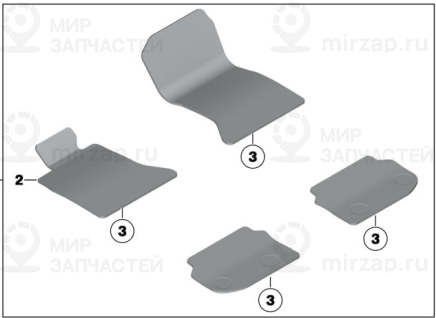 Комплект ножных ковриков Velours EVERESTGRAU
 BMW 51477220448