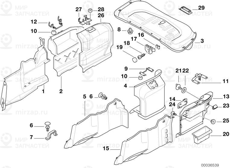 Облицовка багажного отделения П Зд
 BMW 51478242326