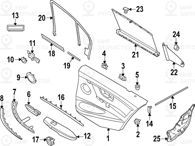 Звукоизоляция Двери Л Зд
 BMW 51487263413