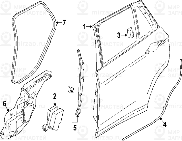 Schallisolierung Tьr Hinten Rechts
 BMW 51487461348