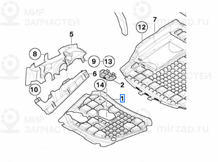 Звукоизоляция балки переднего моста
 BMW 51488269079