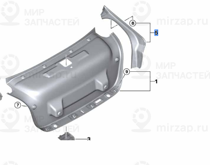 Облицовка Водосточного Желобка Справа
 BMW 51499448944