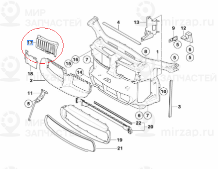 Воздуховод масляного радиатора П
 BMW 51717161436