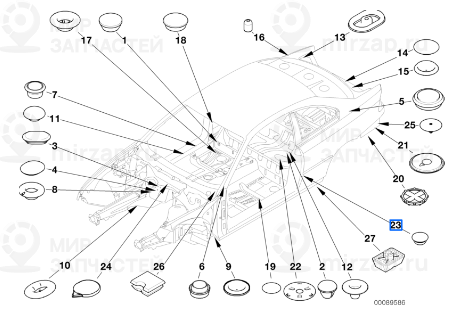 Заглушка D=16MM
 BMW 51718257286
