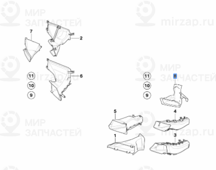 Воздуховод П
 BMW 51748046620