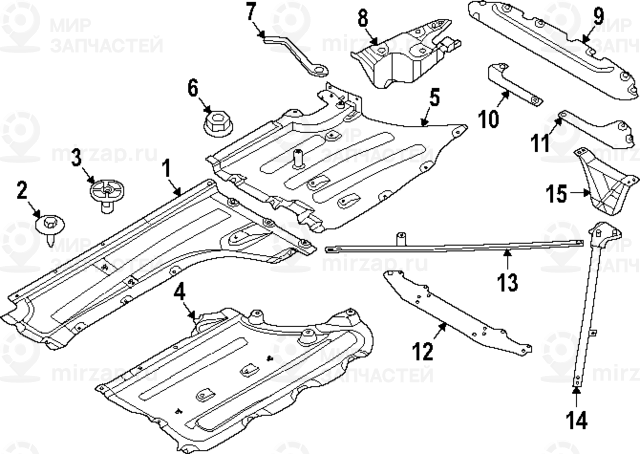 Unterbodenverkleidung Tank Links
 BMW 51757394809