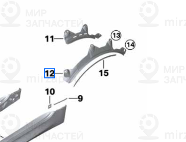 Radlaufblende Hinten Rechts
 BMW 51778069600