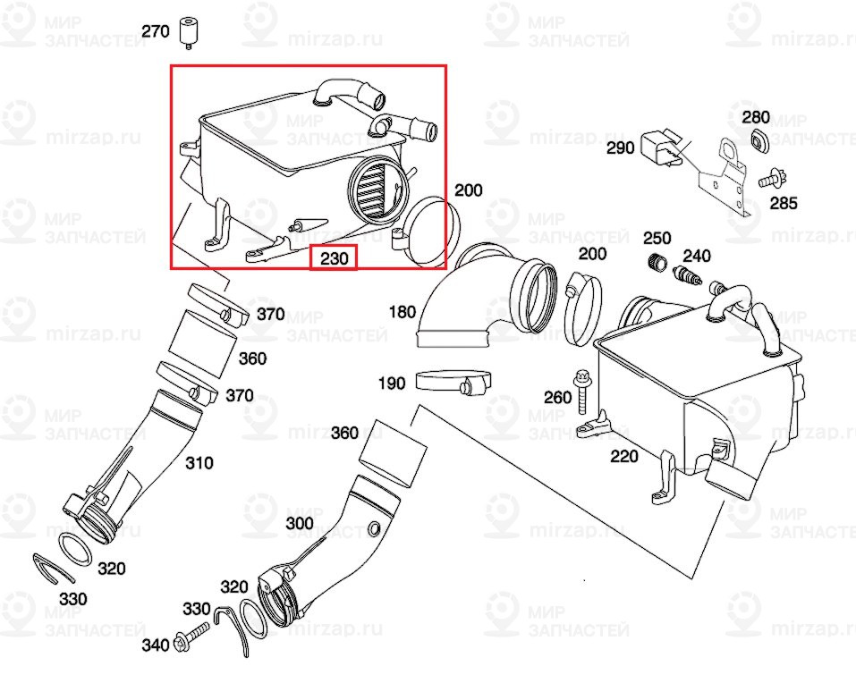 Охлад.наддув.возд.
 Mercedes-Benz A2750901714