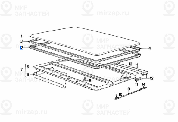 Упл.прокладка по периметру крышки люка L=2580MM
 BMW 54121903725