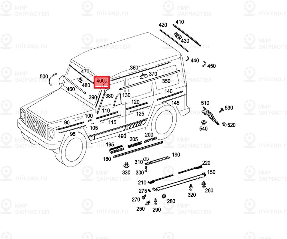 A-Saeulenabdeck
 Mercedes-Benz A4636910500