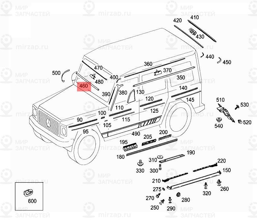 Zierleiste
 Mercedes-Benz A46369878007C45