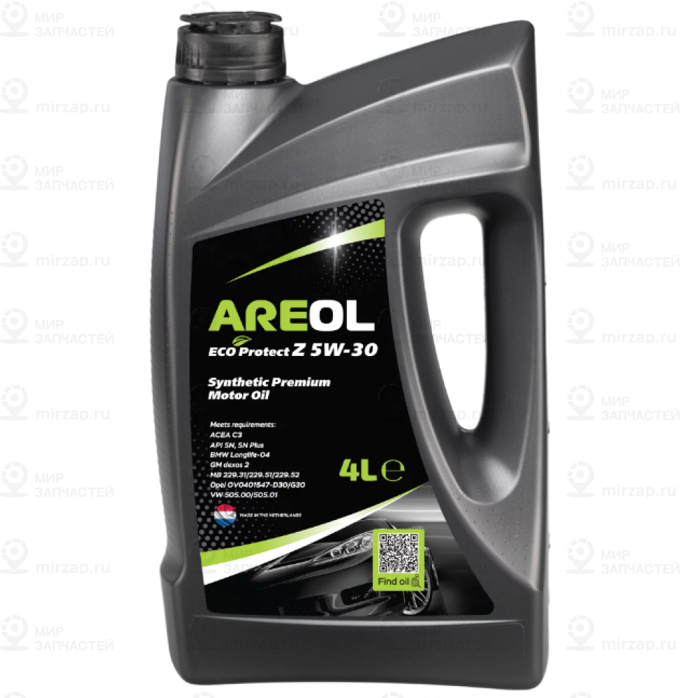 Areol Eco Protect Z 5W30 (4L)_Масло Моторное! Синт.\Acea C3,Api Sn,Mb 229.51/229 AREOL 5W30AR008