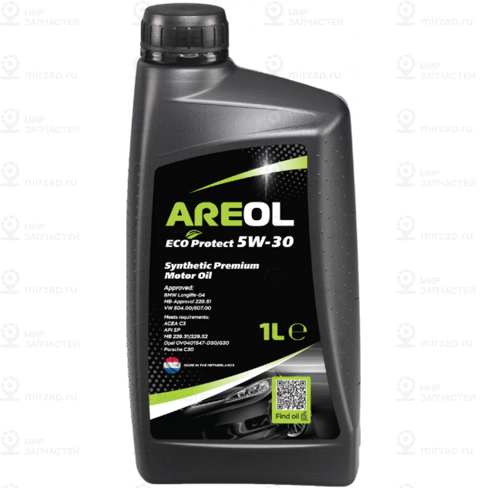 Areol Eco Protect 5W-30 (1L)_Масло Моторное! Синт.\ Acea C3, Api Sn, Vw 504.00/5 AREOL 5W30AR018