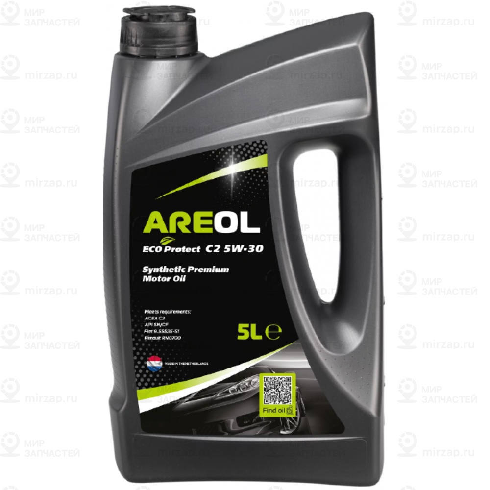 Areol Eco Protect C2 5W30 (5L)_Масло Моторное! Синт.\ Acea C2, Api Sn/Cf, Fiat 9 AREOL 5W30AR071