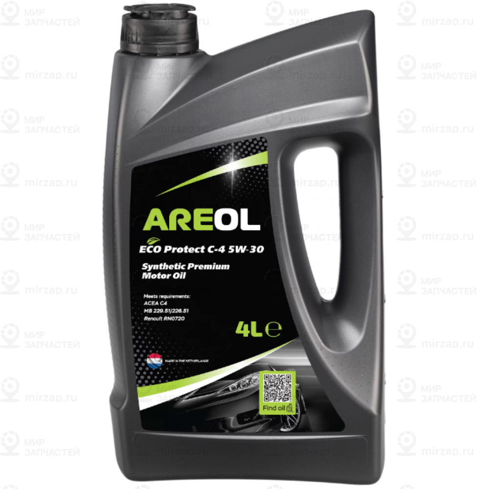 Areol Eco Protect C-4 5W30 (4L)_Масло Моторное! Синт.\ Acea C4, Renault Rn0720, AREOL 5W30AR124