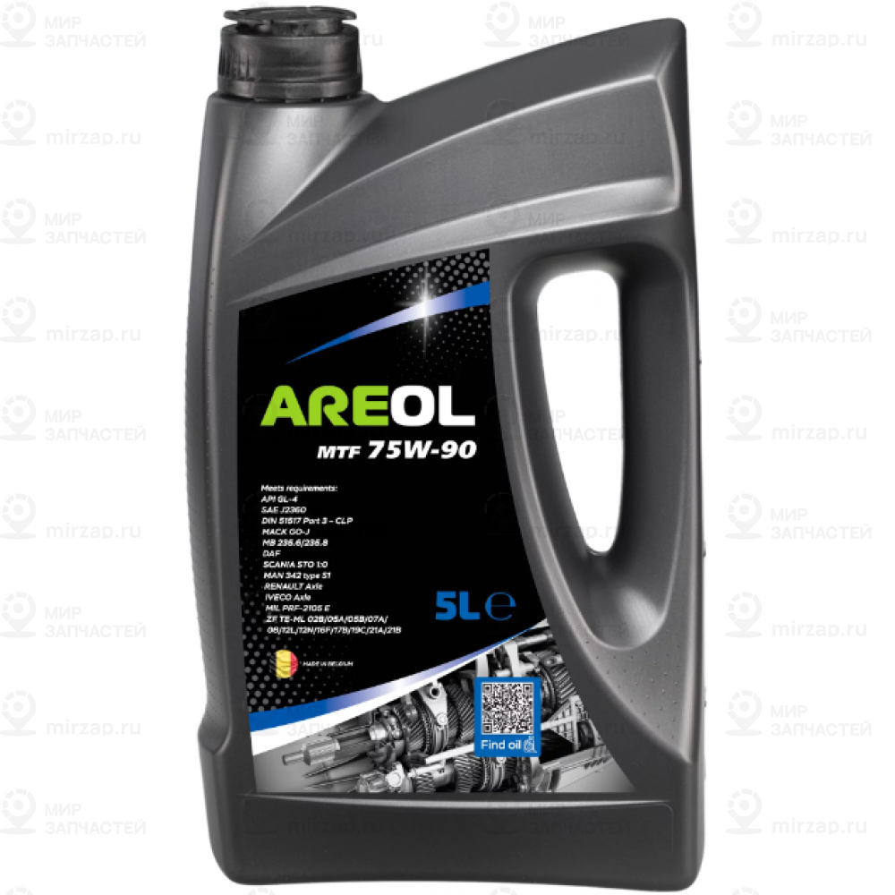 Areol 75W90 (5L)_Масло Трансмиссионное! П/С\ Api Gl-4, Mb 235.1/235.11, Man 341
 AREOL 75W90AR086