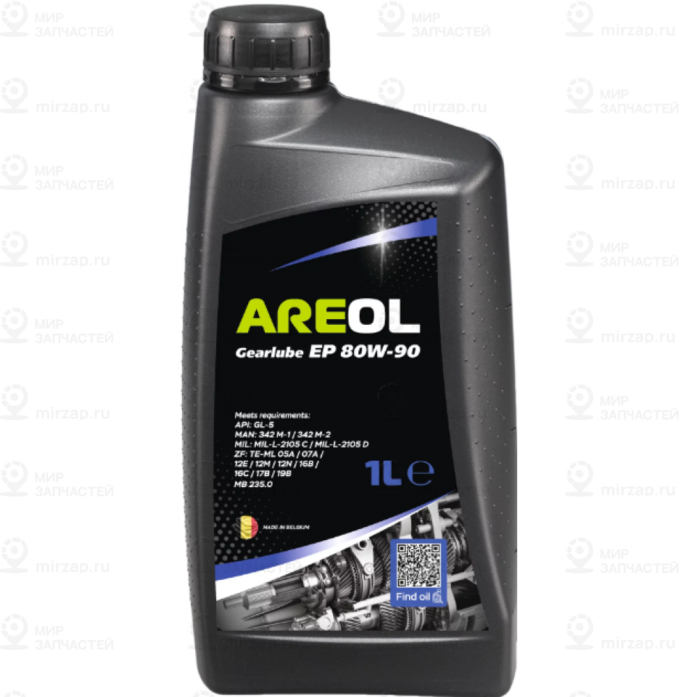 Areol 80W90 (1L)_Масло Трансм.!Мин.\ Api Gl-5, Mil-L-2105 C/D, Mb 235.0, Man 342
 AREOL 80W90AR075