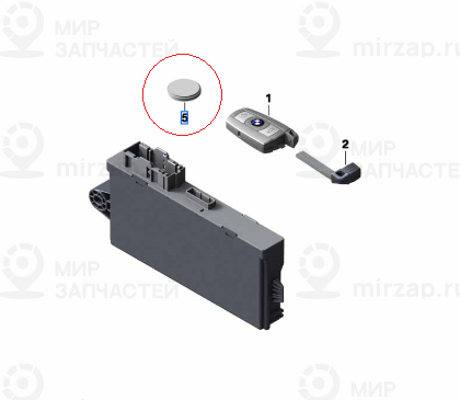 Гнездо кнопки 3,2 V - CR2450
 BMW 61319217643