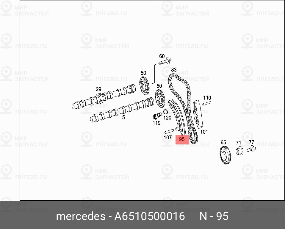 Запчасть Mercedes-Benz A6510500016
