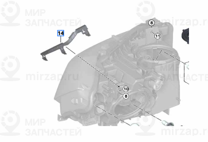 Кронштейн фары л
 BMW 63117400479