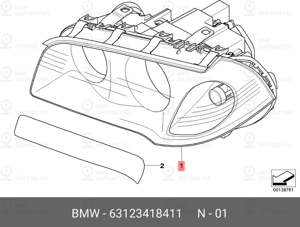 Запчасть BMW 63123418411