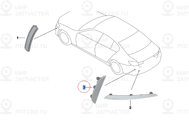 Отражатель л зд
 BMW 63147857005