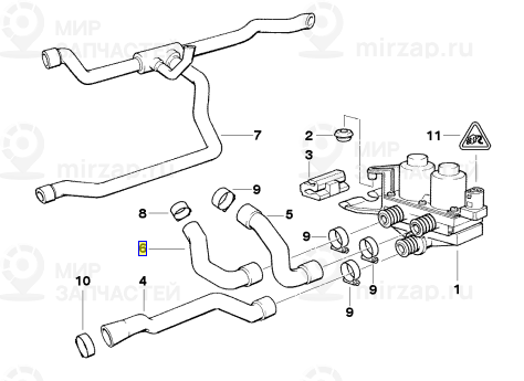 Шланг водяной клапан-нагреват.элемент П
 BMW 64211394292