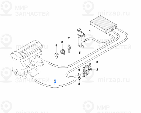 Шланг подвод.трубопр.двиг.-водян.клапан
 BMW 64218376999