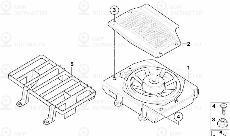 Центральный НЧ-динамик Л STEREO-SYSTEM
 BMW 65136990101