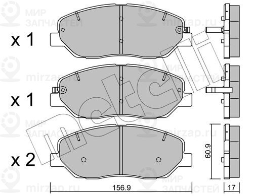Комплект тормозных колодок, дисковый тормоз METELLI 2207870