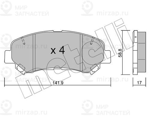 Комплект тормозных колодок, дисковый тормоз METELLI 2207920