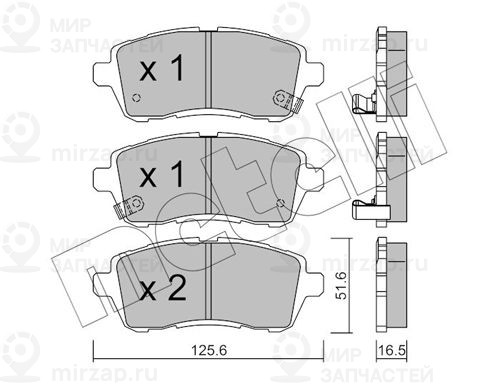 Комплект тормозных колодок, дисковый тормоз METELLI 2207931