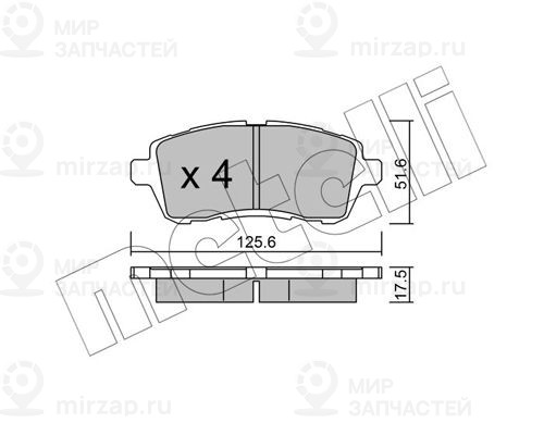 Комплект тормозных колодок, дисковый тормоз METELLI 2207932
