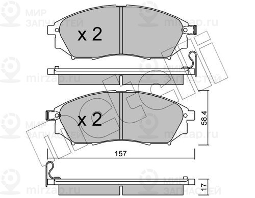 Комплект тормозных колодок, дисковый тормоз METELLI 2208190