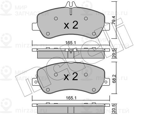 Комплект тормозных колодок, дисковый тормоз METELLI 2208250