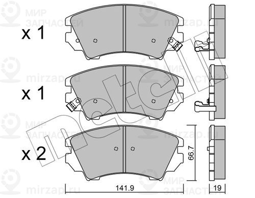 Комплект тормозных колодок, дисковый тормоз METELLI 2208420