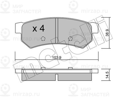 Комплект тормозных колодок, дисковый тормоз METELLI 2208460